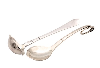 Lot TWO 20TH CENTURY DANISH SILVER SPOONS BY GEORG JENSEN