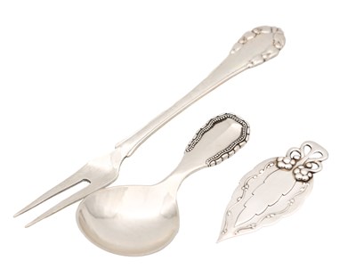 Lot THREE 20TH CENTURY AND LATER DANISH SILVER PIECES BY GEORG JENSEN