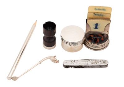 Lot A COLLECTION OF SILVER AND OTHER DESK ITEMS