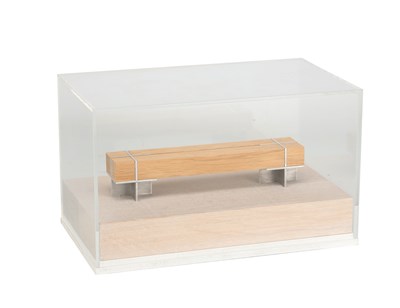 Lot DENIZEN WORKS AN OAK AND ALUMINIUM 1:10 MAQUETTE OF THE CRUCIFORM BENCH