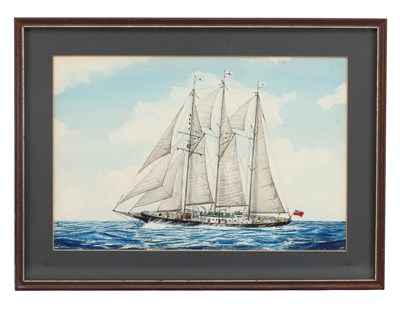 Lot JAMIE MEDLIN (B.1970) A WATERCOLOUR OF A SAILING VESSEL DATED 1987