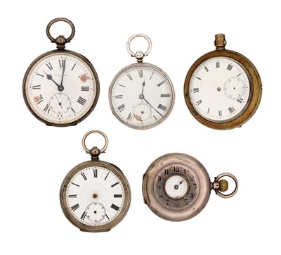 Lot A COLLECTION OF FIVE POCKET WATCHES