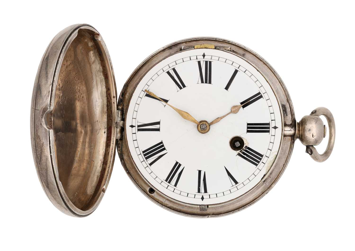 Lot AN ENGLISH SILVER FULL HUNTER VERGE FUSEE POCKET WATCH SIGNED WILLIAM HENRY WRIGHT, LONDON