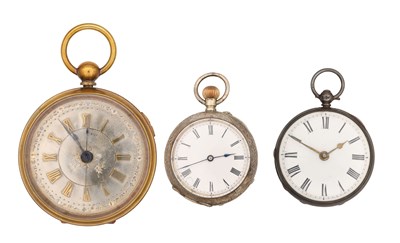 Lot A COLLECTION OF THREE OPEN FACE POCKET WATCHES