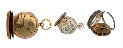 Lot A COLLECTION OF THREE OPEN FACE POCKET WATCHES