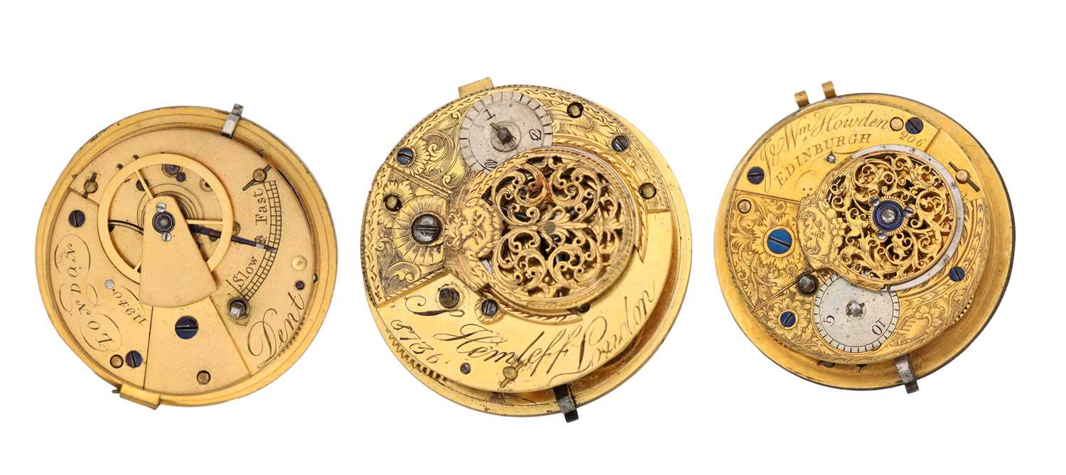 Lot A COLLECTION OF THREE POCKET WATCH MOVEMENTS WITH DIALS