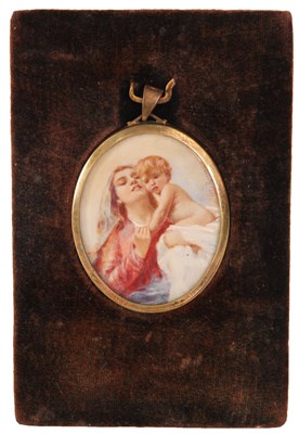 Lot 237 - A 19th Century oval MINIATURE PORTRAIT on...