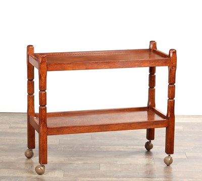 Lot A 20TH CENTURY FOXMAN OAK TROLLEY