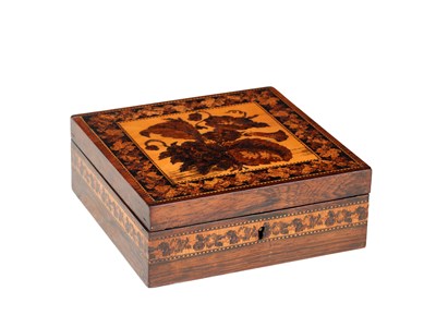 Lot A VICTORIAN TUNBRIDGE WELLS STYLE MARQUETRY BOX