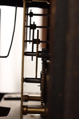 Lot 87 - JOHN SIMPSON, READING. AN IMPRESSIVE 18TH CENTURY EIGHT-DAY WEIGHT-DRIVEN APANNED TAVERN CLOCK