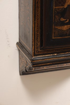 Lot 87 - JOHN SIMPSON, READING. AN IMPRESSIVE 18TH CENTURY EIGHT-DAY WEIGHT-DRIVEN APANNED TAVERN CLOCK