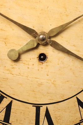Lot 87 - JOHN SIMPSON, READING. AN IMPRESSIVE 18TH CENTURY EIGHT-DAY WEIGHT-DRIVEN APANNED TAVERN CLOCK