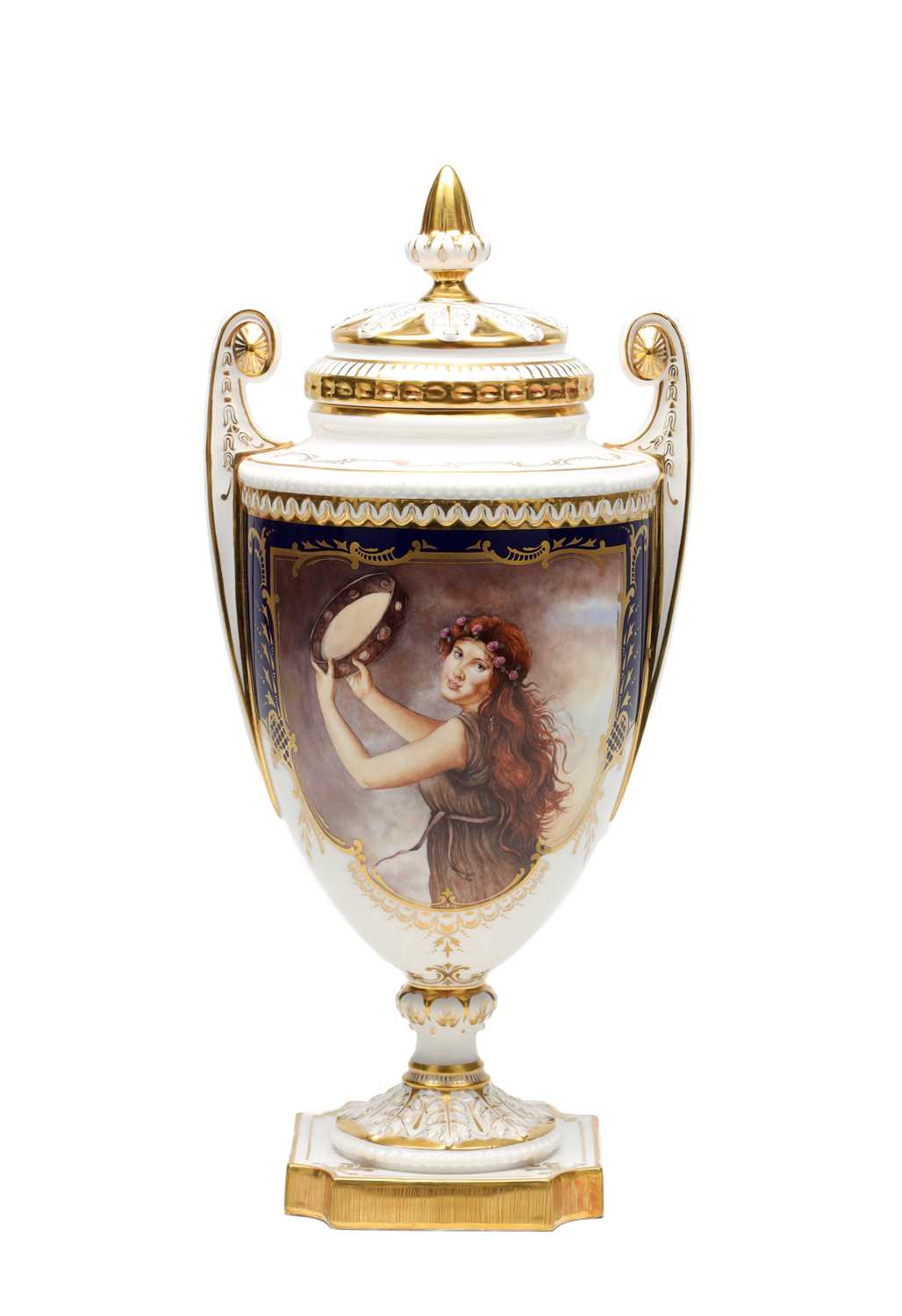 Lot A ROYAL WORCESTER PORCELAIN LIDDED VASE FROM THE NELSON COLLECTION DEPICTING LADY HAMILTON
