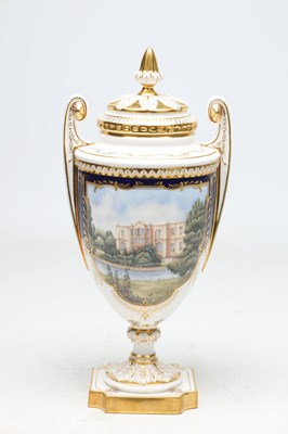 Lot A ROYAL WORCESTER PORCELAIN LIDDED VASE FROM THE NELSON COLLECTION DEPICTING LADY HAMILTON