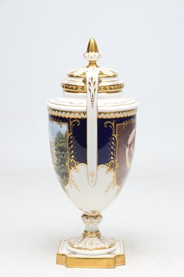 Lot A ROYAL WORCESTER PORCELAIN LIDDED VASE FROM THE NELSON COLLECTION DEPICTING LADY HAMILTON