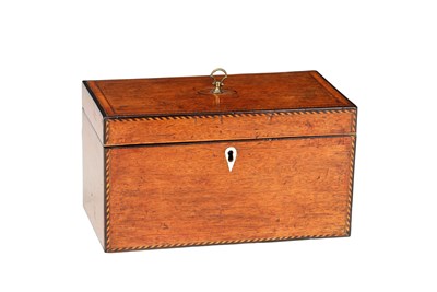 Lot A 19TH/20TH CENTURY TREEN MAHOGANY TEA CADDY