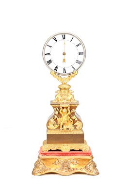 Lot 145 - JEAN EUGENE ROBERT-HOUDIN, PARIS. A RARE LATE 19TH CENTURY ORMOLU AND PATINATED BRONZE MYSTERY CLOCK