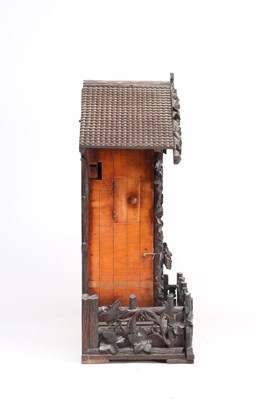 Lot 95 - A GOOD 19TH CENTURY BLACK FOREST CARVED WALNUT DOUBLE FUSEE CUCKOO CLOCK