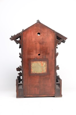Lot 95 - A GOOD 19TH CENTURY BLACK FOREST CARVED WALNUT DOUBLE FUSEE CUCKOO CLOCK