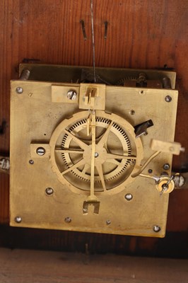 Lot 21 - A 19TH CENTURY BLACK FOREST GERMAN AUTOMATON WALL CLOCK WITH ROCKING EYES