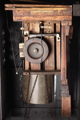 Lot 60 - AN UNUSUAL 19TH CENTURY AND LATER CARVED OAK BLACK FOREST FLUTE PLAYER CUCKOO CLOCK