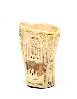 Lot A BONE SITULA WITH ECCLESIASTICAL ENGRAVINGS