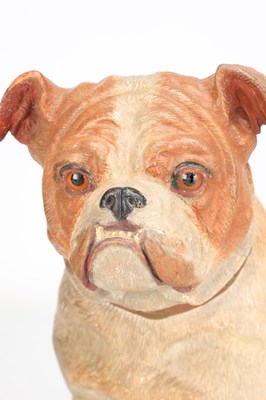 Lot A PAINTED TERRACOTTA BULLDOG FIGURE