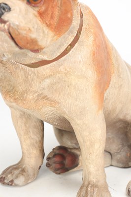 Lot A PAINTED TERRACOTTA BULLDOG FIGURE