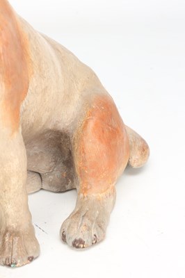 Lot A PAINTED TERRACOTTA BULLDOG FIGURE