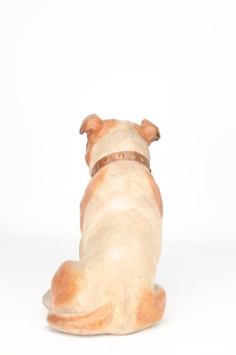 Lot A PAINTED TERRACOTTA BULLDOG FIGURE