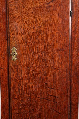 Lot 69 - JOHN BURGES, WIGAN. A RARE GEORGE II SPHERICAL MOON PHASE LONGCASE CLOCK