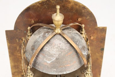 Lot 6 - JAMES CHATER, LONDON. A GEORGE III 8" ARCHED BRASS DIAL LANTERN CLOCK