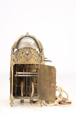 Lot 176 - A LATE 17TH CENTURY ENGLISH BRASS LANTERN CLOCK
