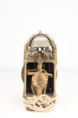 Lot 176 - A LATE 17TH CENTURY ENGLISH BRASS LANTERN CLOCK
