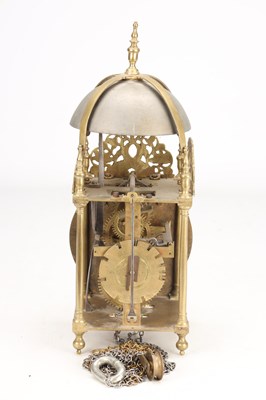 Lot 58 - JOHN FORDHAM, DUNMOW, ESSEX. NO 428. A LATE 17TH CENTURY BRASS LATERN CLOCK