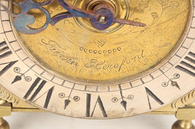Lot 75 - FREWIN, HEREFORD. A LATE 17TH CENTURY PROVINCIAL BRASS LANTERN CLOCK
