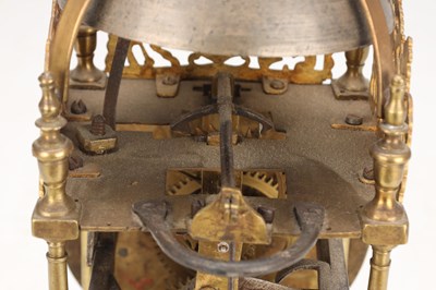Lot 75 - FREWIN, HEREFORD. A LATE 17TH CENTURY PROVINCIAL BRASS LANTERN CLOCK