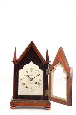 Lot 13 - BARWISE, LONDON. A SMALL 19TH CENTURY ROSEWOOD FUSEE MANTEL CLOCK