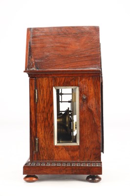 Lot 13 - BARWISE, LONDON. A SMALL 19TH CENTURY ROSEWOOD FUSEE MANTEL CLOCK