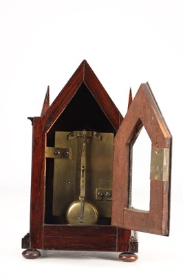 Lot 13 - BARWISE, LONDON. A SMALL 19TH CENTURY ROSEWOOD FUSEE MANTEL CLOCK