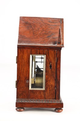 Lot 13 - BARWISE, LONDON. A SMALL 19TH CENTURY ROSEWOOD FUSEE MANTEL CLOCK