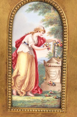 Lot 43 - FREDERICK MILLER, LONDON. A RARE LATE 18TH CENTURY MINIATURE PORCELAIN PANEL QUARTER CHIMING TRIPLE FUSEE GILT BRASS MANTEL CLOCK FOR THE CHINESE MARKET
