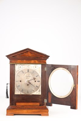 Lot 158 - VULLIAMY, LONDON. A FINE MID 19TH CENTURY ROSEWOOD TRIPLE FUSEE QUARTER CHIMING BRACKET CLOCK, NO. 1630