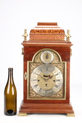 Lot 39 - WILLIAM WEBSTER, LONDON A FINE EARLY 18TH-CENTURY WALNUT AND MARQUETRY TRIPLE-FUSEE SIX-BELL QUARTER-STRIKING VERGE BRACKET CLOCK