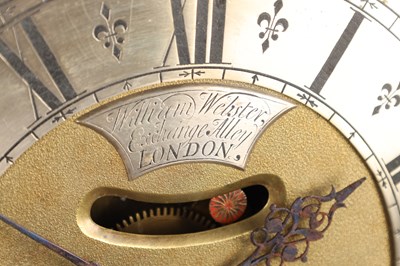 Lot 39 - WILLIAM WEBSTER, LONDON A FINE EARLY 18TH-CENTURY WALNUT AND MARQUETRY TRIPLE-FUSEE SIX-BELL QUARTER-STRIKING VERGE BRACKET CLOCK