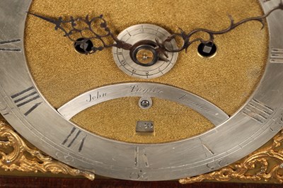 Lot 102 - JOHN TAYLOR, LONDON. A GEORGE III ORMOLU MOUNTED MAHOGANY VERGE BRACKET CLOCK WITH ALARM