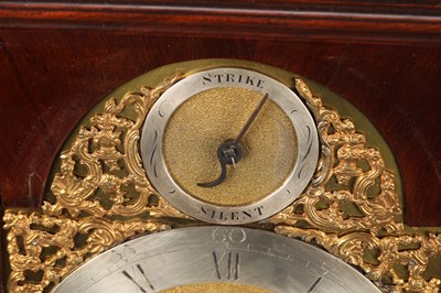 Lot 102 - JOHN TAYLOR, LONDON. A GEORGE III ORMOLU MOUNTED MAHOGANY VERGE BRACKET CLOCK WITH ALARM