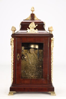 Lot 102 - JOHN TAYLOR, LONDON. A GEORGE III ORMOLU MOUNTED MAHOGANY VERGE BRACKET CLOCK WITH ALARM