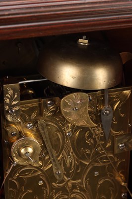 Lot 102 - JOHN TAYLOR, LONDON. A GEORGE III ORMOLU MOUNTED MAHOGANY VERGE BRACKET CLOCK WITH ALARM