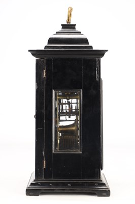 Lot 82 - EDWARD ALDRIDGE, DEAL (KENT). AN UNUSUAL GEORGE I EBONISED QUARTER REPEATING BRACKET CLOCK TIMEPIECE